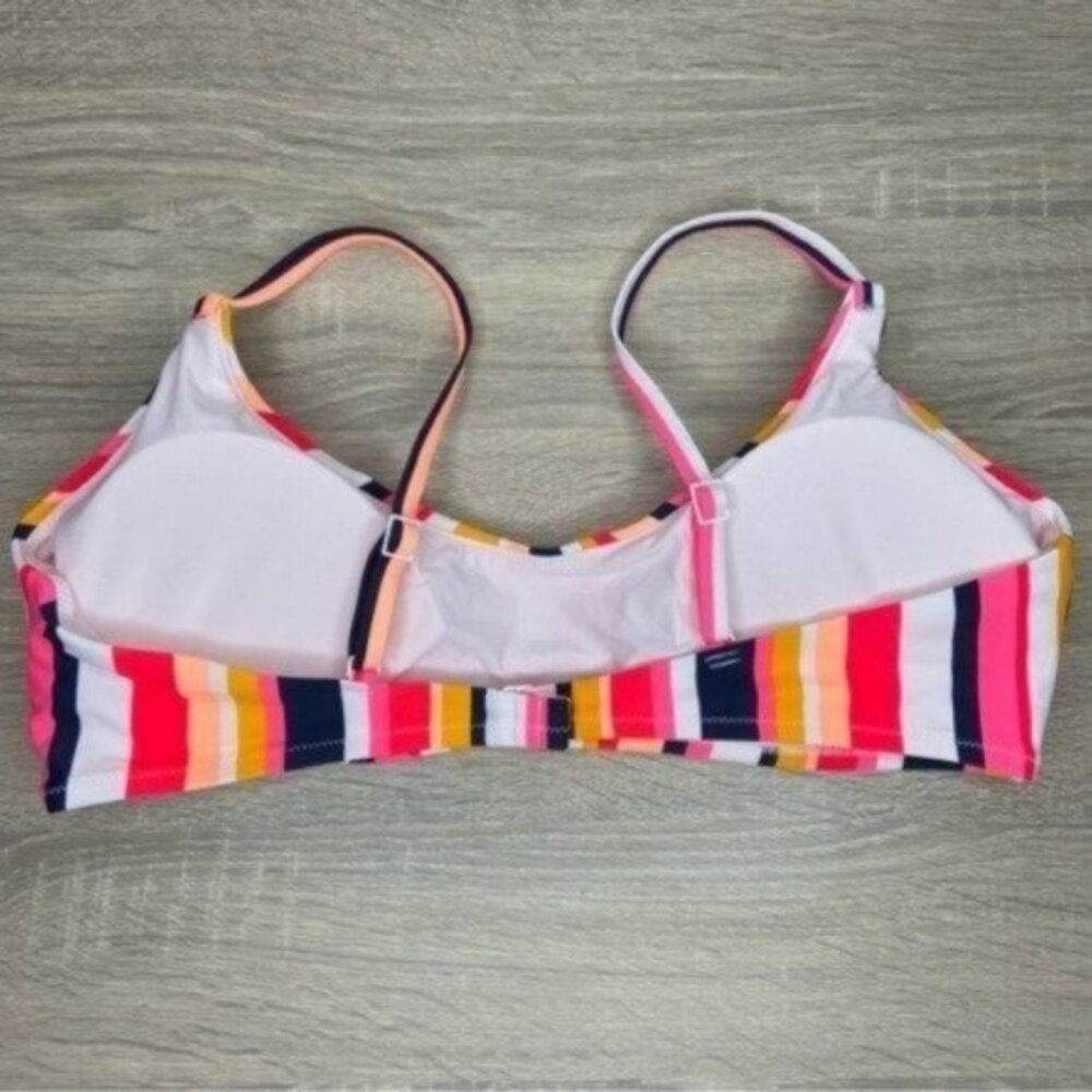Aerie Striped Multi Color Scoop Bikini Top Size XL NWOT - Picture 2 of 5